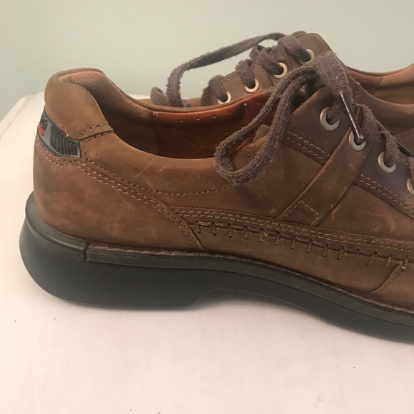 ECCO brown distressed  leather shoes main image 6